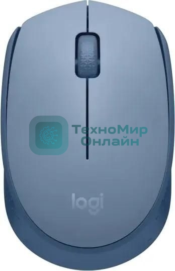 Мышь беспроводная Logitech M171 голубой, 1000 dpi, радиоканал, USB, кнопки - 3