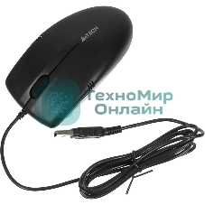 Мышь проводная A4Tech OP-530NUS черный, 1200 dpi, USB, кнопки - 3