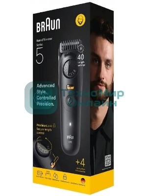 Триммер Braun BT5520 черный (насадок в компл:3шт)