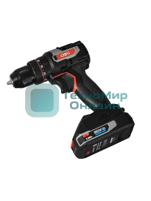 Дрель-шуруповерт Deli DE-CZ20-1, 20 В, 0 Ач, 70 Нм, бесщеточный, ударный