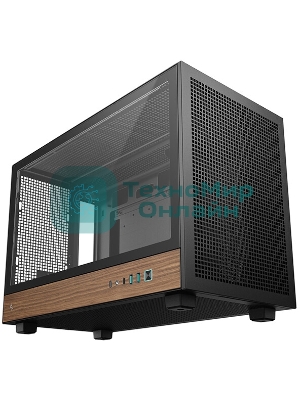 Корпус DeepCool CH260 Wood, Micro-Tower, чёрный