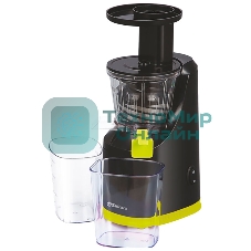 Соковыжималка Sakura SA-6513BGR чёрный/зелёный, шнековая вертикальная, 200 Вт, 800 мл, электронное, реверс