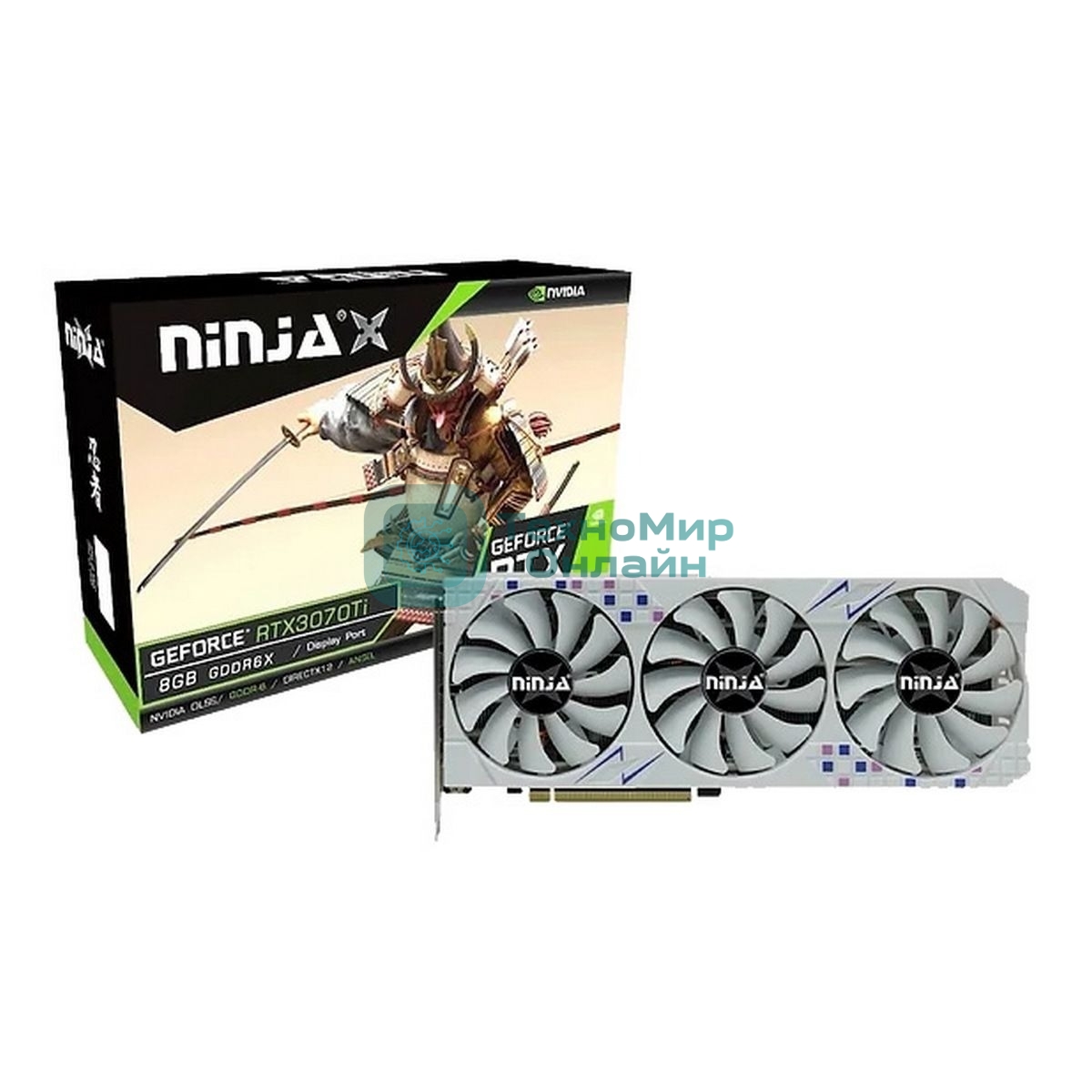 Видеокарта Ninja (Sinotex) RTX 3070Ti 8Gb GDDR6X 256BIT 3xDP HDMI 3FAN RTL