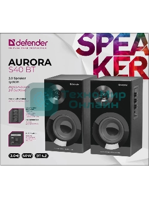 Акустическая система Defender Aurora S40 BT 2.0 40Вт, bluetooth, 220В