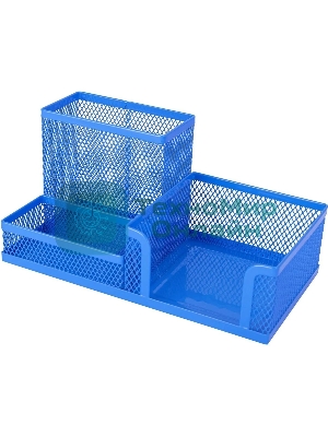 Подставка Deli E9154 3 отделения для письменных принадлежностей, 80x80x90мм, ассорти, металл, сетка