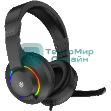 Гарнитура проводная с микрофоном Оклик HS-L315G черный 1.8м накладные USB оголовье (2007552)