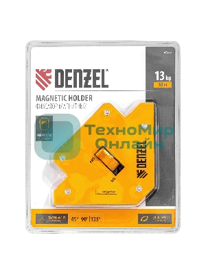 Фиксатор магнитный Denzel отключаемый для сварочных работ усилие 30 LB, 45х90х135 град.