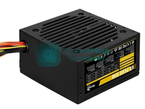 Блок питания FORMULA V LINE (AEROCOOL) 550W VX PLUS 550 (ATX, 20+4 pin, PCI-E 6+2P, 3xMolex, 3xSATA, 120мм fan, RTL) (VX PLUS 550 (F))