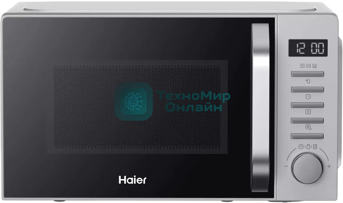 Микроволновая печь Haier HMB-DG208SA серебристый, 20 л, 800 Вт, переключатели - кнопки, поворотный механизм
