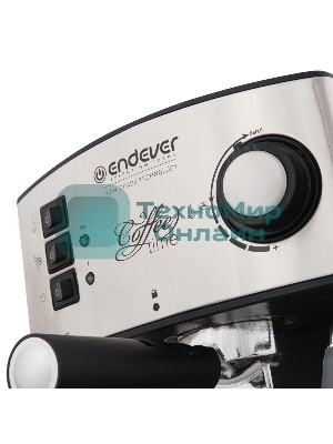 Кофеварка рожковая Endever Costa-1060 черный/стальной, исп. кофе - молотый, 1.6 л, 1000 Вт, 20 бар