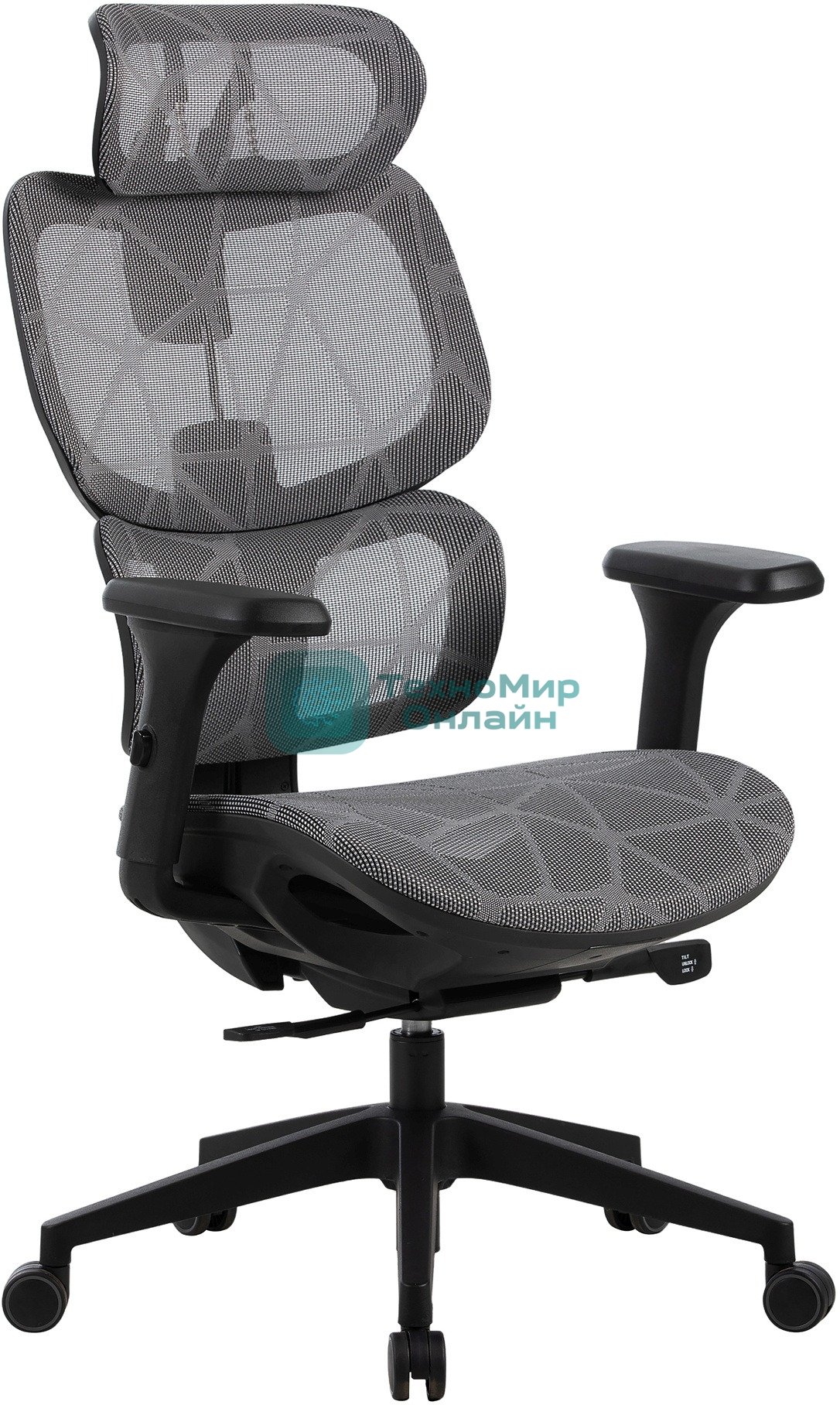 Кресло Cactus CS-MC555-GY черный, сетка