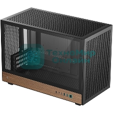 Корпус DeepCool CH260 Wood, Micro-Tower, чёрный