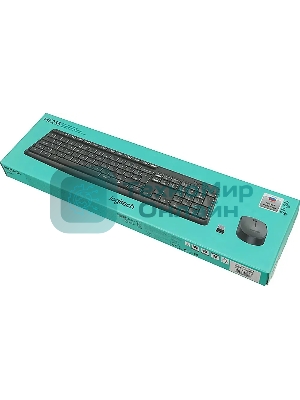 Комплект клавиатура+мышь Logitech MK235 беспроводной, USB, 1000 DPI, серый