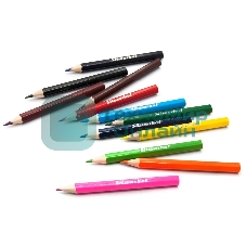 Карандаши цветные Silwerhof Mini Веселые друзья 2.65мм, шестигранный профиль, дерево, ассорти, 12 цветов, коробка с европодвесом