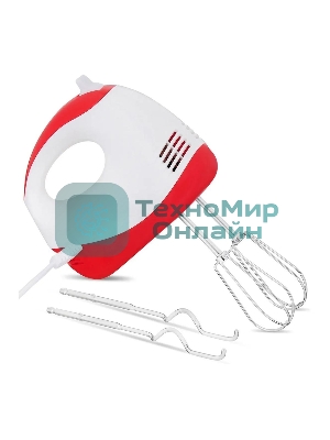 Миксер ручной Starwind SHM-251 250 Вт, белый/коралловый