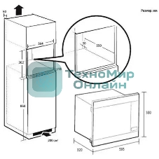 Встраиваемая микроволновая печь Samsung 22L GRILL MG22M8074AT/BW