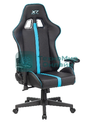 Кресло игровое A4Tech X7 GG-1200 черный/голубой искусственная кожа крестовина пластик