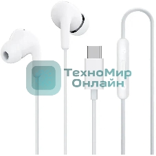 Проводные наушники Xiaomi Type-C Earphones белый, внутриканальные, USB Type-C
