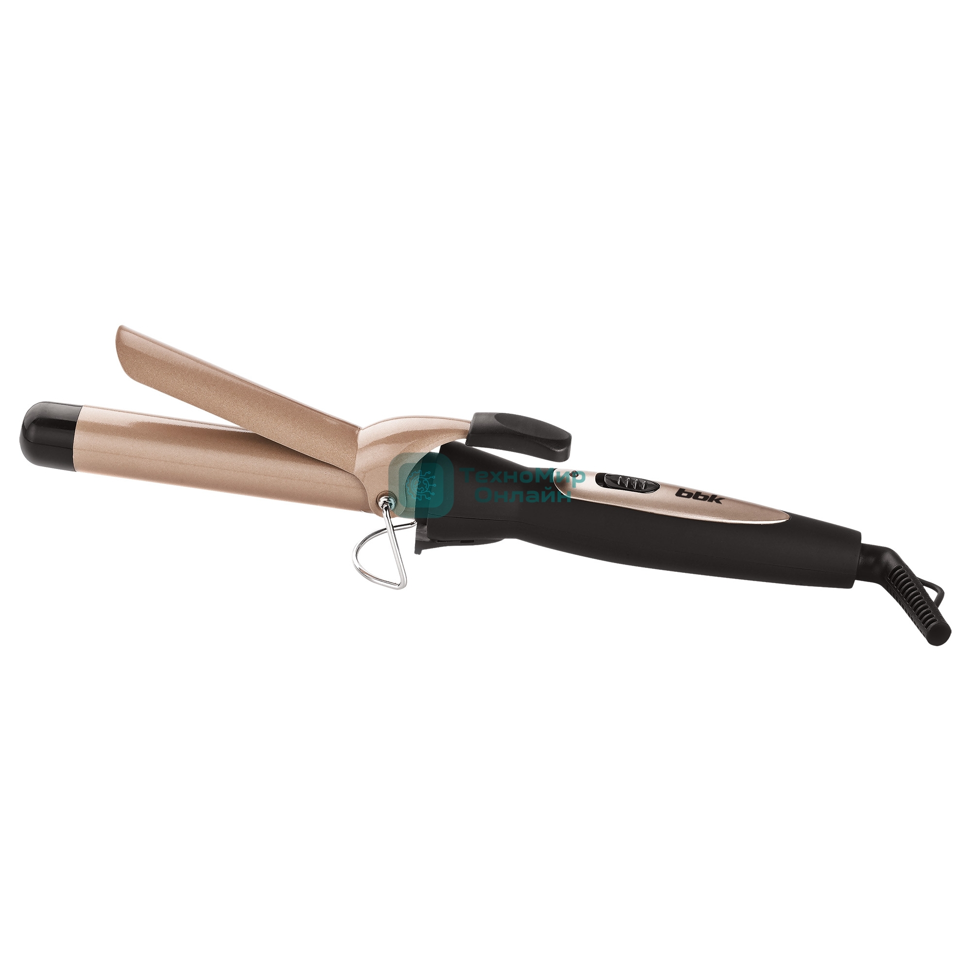 Щипцы для завивки волос BBK BST2501 черный/шампань, 25 мм, 200 °C, 1 режим