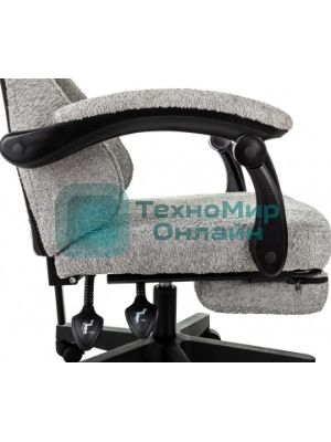 Кресло Knight Lord/F серый, экокожа, 120 кг, механизм качания, подставка для ног