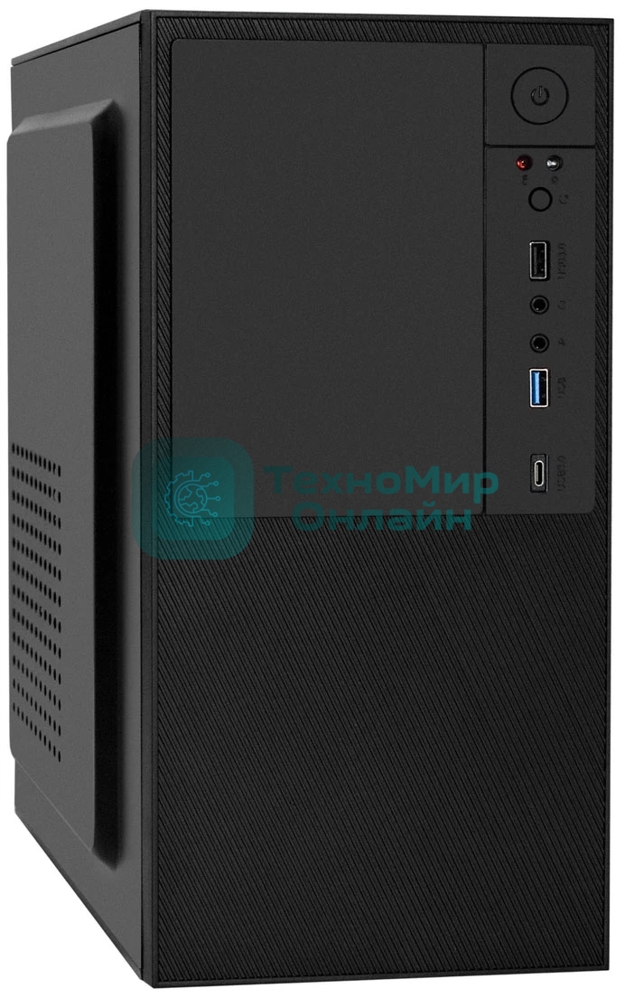 Компьютерный корпус Minitower ExeGate BAA-308UC-AA500 (mATX, БП AA500 с вент. 8см, 1хUSB/1хUSB 3.0/1хTypeC, HD Audio, черный)