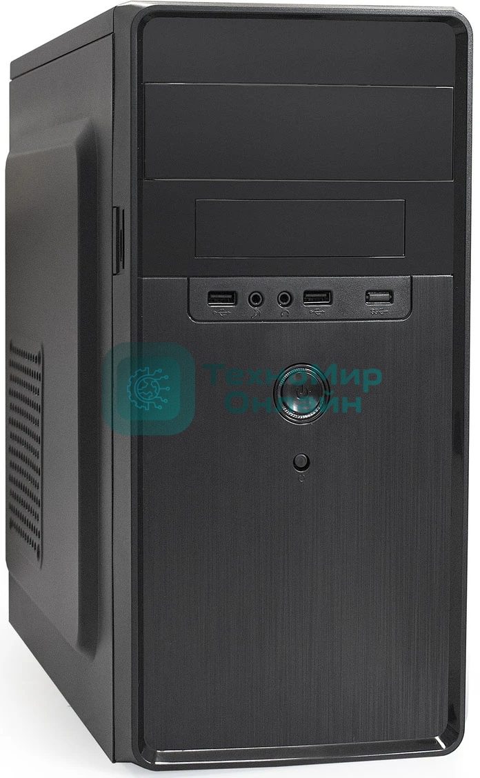 Компьютерный корпус Minitower ExeGate BA-309-UNS350 (mATX, БП UNS350 с вент. 12см, 2*USB, HD аудио, черный)