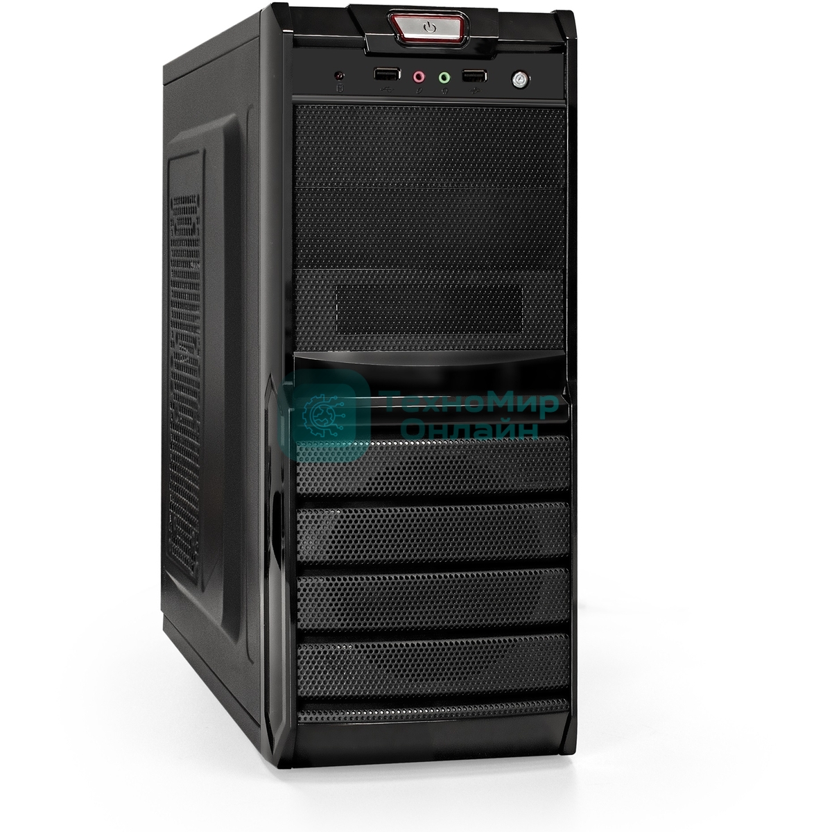 Компьютерный корпус ExeGate EX278400RUS Miditower ExeGate XP-329S Black, ATX, (XP600, Black,120мм), 2хUSB, Audio