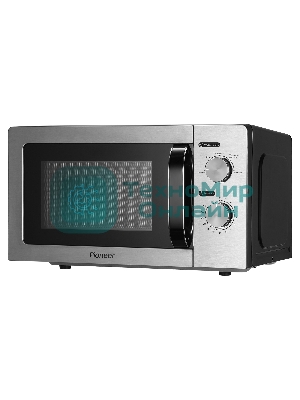 Микроволновая печь Pioneer MW212M серебристый/черный, 20 л, 700 Вт, переключатели - поворотный механизм
