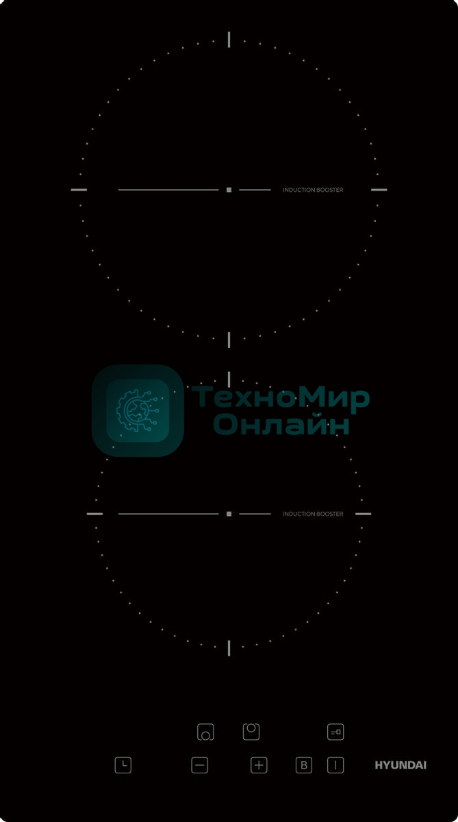 Индукционная варочная панель Hyundai HHI 3710 BG независимая, черный