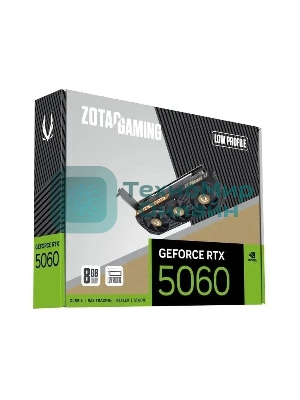 Видеокарта Zotac ZT-B50600L-10L, NVIDIA GeForce RTX 5060, 8 ГБ GDDR7, 128 бит, PCI-e 5.0, 1xHDMI, 3xDP, 2497 МГц, LP