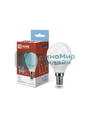 Лампа светодиодная LED-ШАР-VC 14Вт 230В E14 6500К 1330лм IN HOME 4690612047850