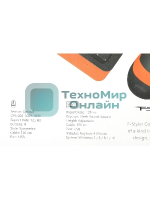 Комплект клавиатура+мышь A4Tech FStyler F1010 проводной, USB, 1600 DPI, чёрный/оранжевый