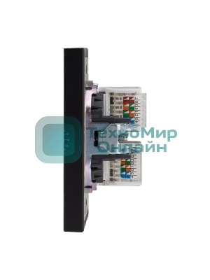 Розетка Kranz STRONG компьютерная двойная RJ45+RJ45 кат6 с/у антрацит