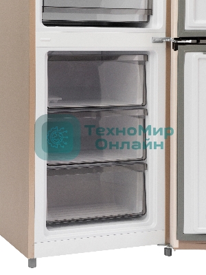 Холодильник Smile SRF348BGT бежевый мрамор двухкамерный 215/95 л морозилка снизу, No Frost