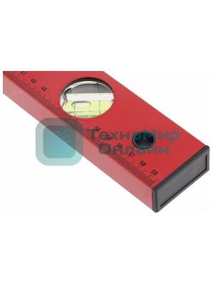 Уровень алюминиевый Matrix, 600 мм, 3 глазка, красный, линейка