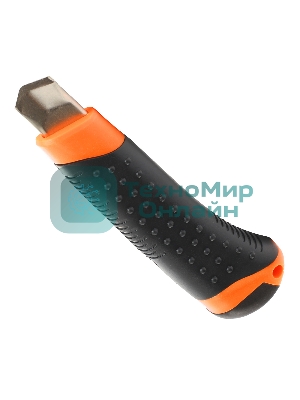 Нож строительный PATRIOT, CKA-182, с выдвижным сегментированным лезвием, автофиксатор, двухкомпонентный пластиковый корпус,18мм