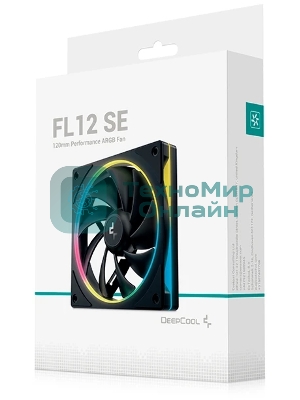 Вентилятор для корпуса Deepcool FL12 SE ARGb 120х120x25 черный 4-pin 28.67дБ (упак.:1шт) (R-FL12SE-BKAPN1-G) Ret