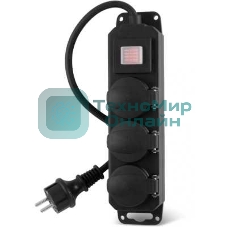 Сетевой фильтр Buro 300MDP-3-B 3 м, 3 розетки, черный, коробка