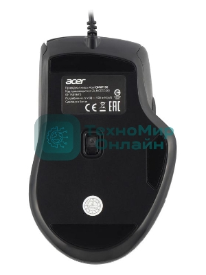 Мышь проводная Acer OMW130 черный, 3600 dpi, USB, кнопки - 6