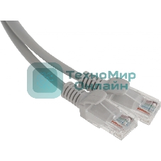 Патч-корд Premier 5-970 1 Гбит/с UTP 4 пары cat.5e CCA molded 2м серый RJ-45 (m)-RJ-45 (m)