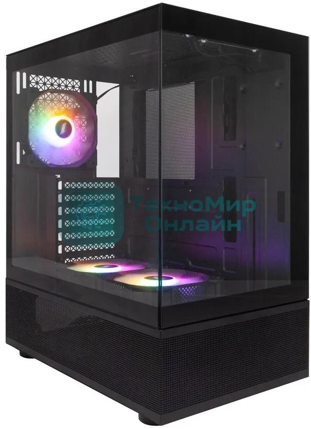 Компьютерный корпус 1STPLAYER MIKU Mi7-A черный ATX 3x120мм LED fans Mi7-A-BK-2F1R-1F1