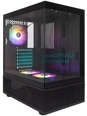 Компьютерный корпус 1STPLAYER MIKU Mi7-A черный ATX 3x120мм LED fans Mi7-A-BK-2F1R-1F1