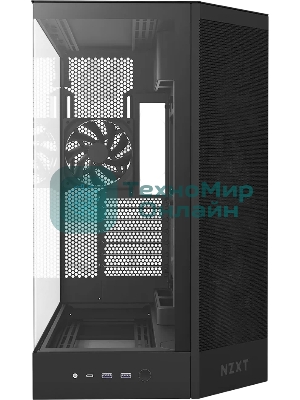 Компьютерный корпус без блока питания Case NZXT H9 Flow RGb (2025), Midi-Tower, TG, 3x140мм RGb + 1x120мм, 2xUSB-A 3.2 + 1xUSB-C 3.2, E-ATX, ATX, mATX, mITX черный