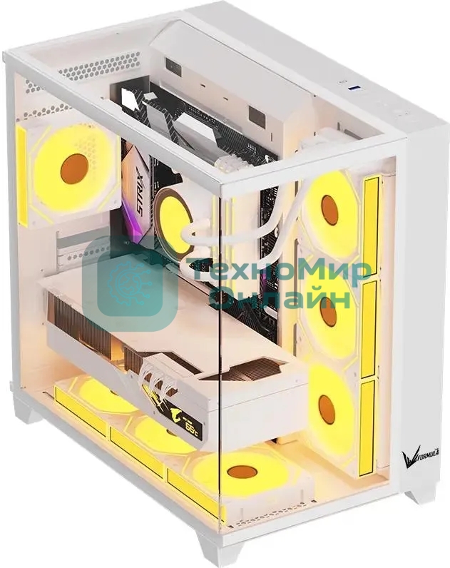 Компьютерный корпус Aerocool/Formula Crystal Z9 белый без БП ATX 7x120мм 2xUSB3.0 audio bott PSU