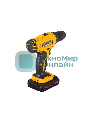 Дрель-шуруповерт Eurolux ДА-20/2Li, 20 В, 1.5 Ач, 35 Нм, щеточный