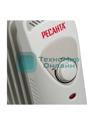 Обогреватель масляный Ресанта ОММ-7Н (7 секций) белый, 700 Вт, 10 м2, термостат 67/3/1