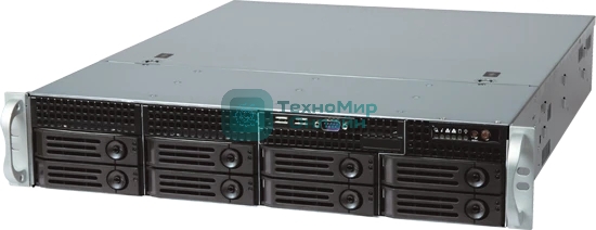 Серверный корпус 2U chassis; ATX CS-R25-42P, Micro-ATX, Mini-ITX MBs; 8-port 12 Gbps SAS/SATA to SAS BP; 8 x 3.5'' hsb + 2 x 3.5