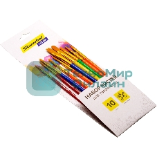 Набор кистей Silwerhof Color (набор 10шт) синтетика круглая №2,3/плоская №3,6,7,12/овальная №3,10