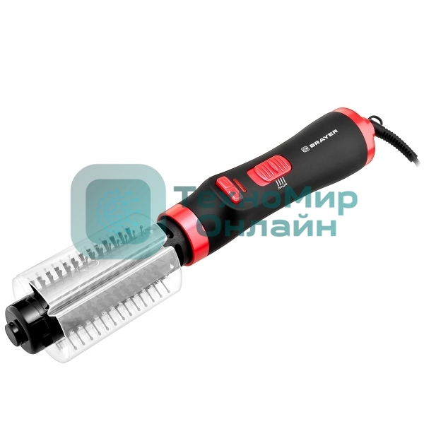 Фен-щетка BRAYER BR3133RD черный/красный, 1000 Вт, 40 мм