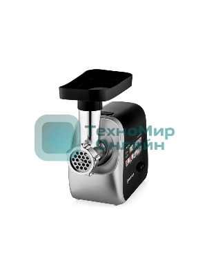 Мясорубка электрическая BRAYER BR1608 черный, 2000 Вт, 2.0 кг/мин, реверс, насадки - 8